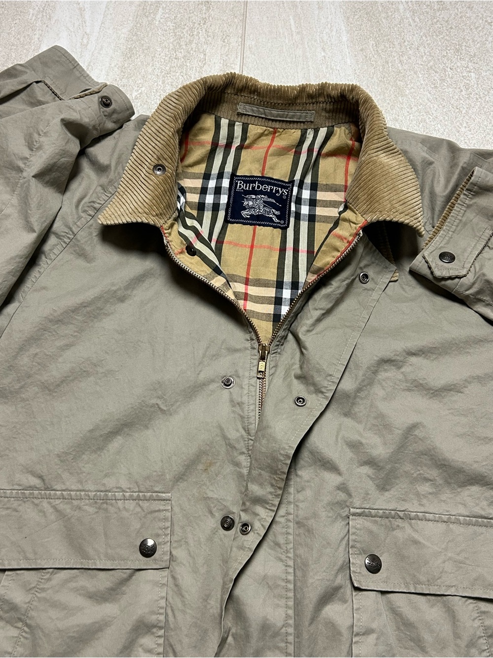VINTAGE BURBERRYS FIELD JACKET MENS XL UTILITY BOMBER ZIP NOVA CHECK PLAID RARE - Picture 9 of 15